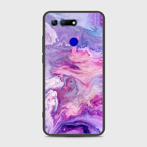 Huawei Honor View 20 Cover - Colorful Marble Series - HQ Ultra Shine Premium Infinity Glass Soft Silicon Borders Case