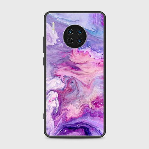 Huawei Mate 30 Cover - Colorful Marble Series - HQ Ultra Shine Premium Infinity Glass Soft Silicon Borders Case