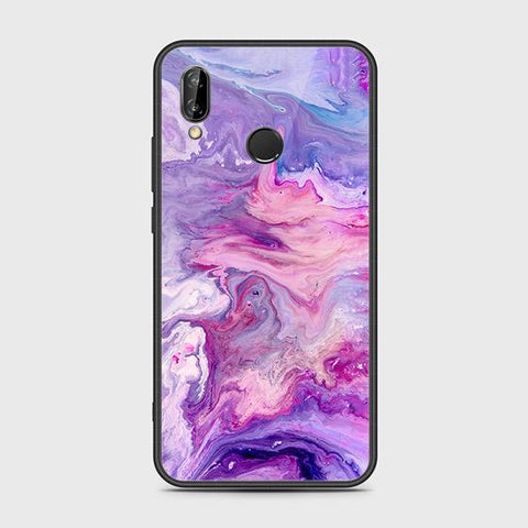 Huawei P20 Lite 2019 Cover - Colorful Marble Series - HQ Ultra Shine Premium Infinity Glass Soft Silicon Borders Case