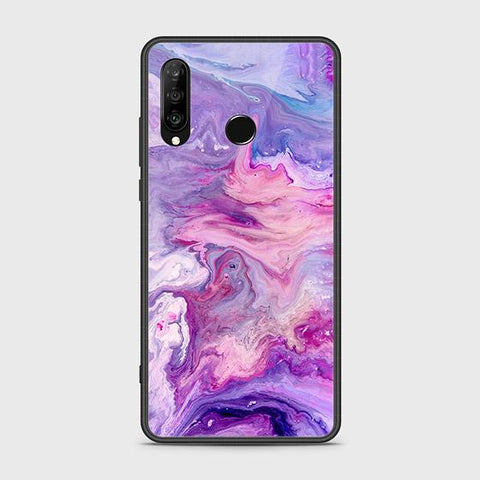 Huawei P30 lite Cover - Colorful Marble Series - HQ Ultra Shine Premium Infinity Glass Soft Silicon Borders Case