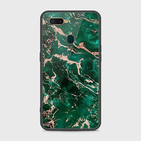 Oppo A7 Cover - Colorful Marble Series - HQ Ultra Shine Premium Infinity Glass Soft Silicon Borders Case