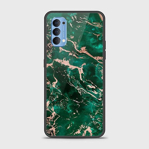 Oppo Reno 4 Cover - Colorful Marble Series - HQ Ultra Shine Premium Infinity Glass Soft Silicon Borders Case