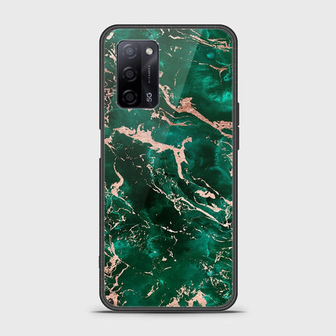 Oppo A55s Cover- Colorful Marble Series - HQ Ultra Shine Premium Infinity Glass Soft Silicon Borders Case