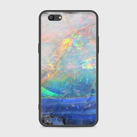 Oppo A77 Cover - Colorful Marble Series - HQ Ultra Shine Premium Infinity Glass Soft Silicon Borders Case