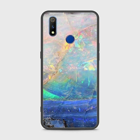 Realme 3 Cover - Colorful Marble Series - HQ Ultra Shine Premium Infinity Glass Soft Silicon Borders Case