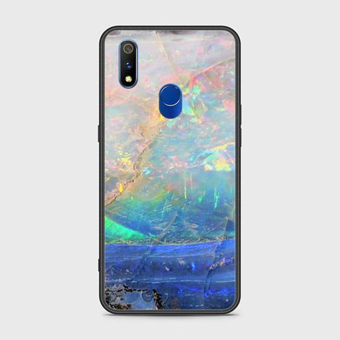 Realme 3 Pro Cover - Colorful Marble Series - HQ Ultra Shine Premium Infinity Glass Soft Silicon Borders Case