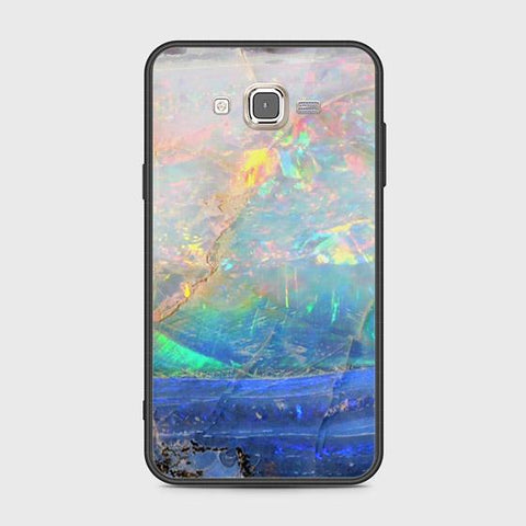 Samsung Galaxy J7 2015 Cover - Colorful Marble Series - HQ Ultra Shine Premium Infinity Glass Soft Silicon Borders Case