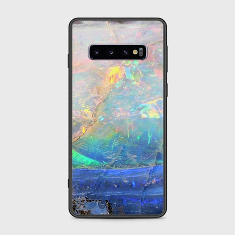 Samsung Galaxy S10 Cover - Colorful Marble Series - HQ Ultra Shine Premium Infinity Glass Soft Silicon Borders Case
