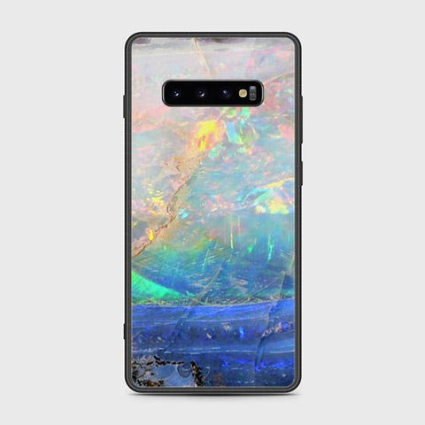 Samsung Galaxy S10 Plus Cover - Colorful Marble Series - HQ Ultra Shine Premium Infinity Glass Soft Silicon Borders Case