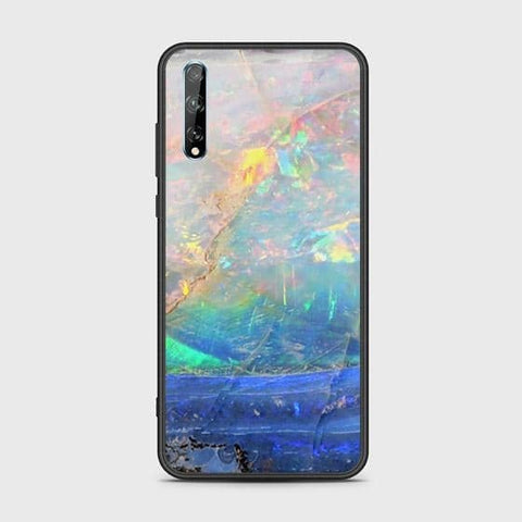 Huawei Y8p Cover - Colorful Marble Series - HQ Ultra Shine Premium Infinity Glass Soft Silicon Borders Case