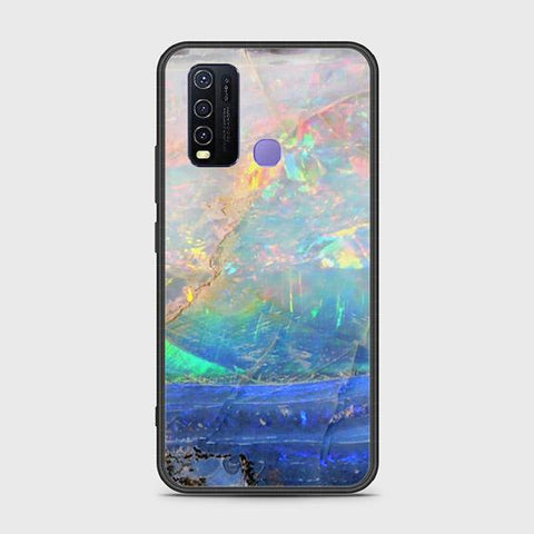 Vivo Y30 Cover - Colorful Marble Series - HQ Ultra Shine Premium Infinity Glass Soft Silicon Borders Case