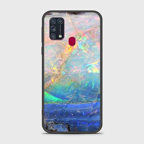 Samsung Galaxy M21 Cover - Colorful Marble Series - HQ Ultra Shine Premium Infinity Glass Soft Silicon Borders Case