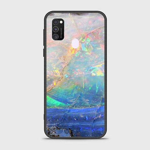 Samsung Galaxy M30s Cover - Colorful Marble Series - HQ Ultra Shine Premium Infinity Glass Soft Silicon Borders Case