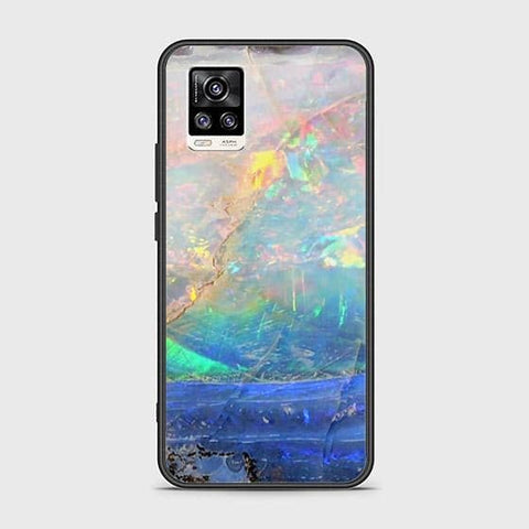 Vivo V20 Cover - Colorful Marble Series - HQ Ultra Shine Premium Infinity Glass Soft Silicon Borders Case