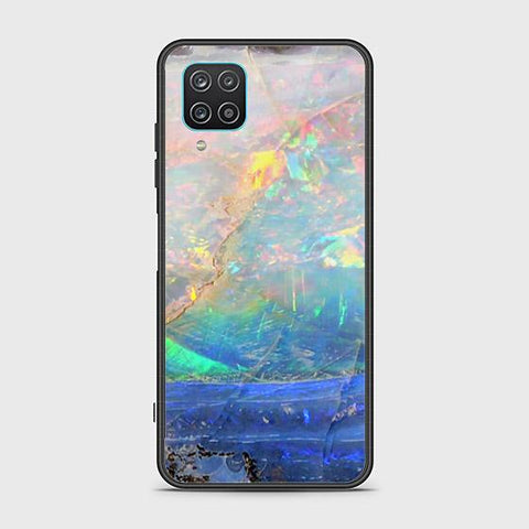 Samsung Galaxy A12 Cover - Colorful Marble Series - HQ Ultra Shine Premium Infinity Glass Soft Silicon Borders Case