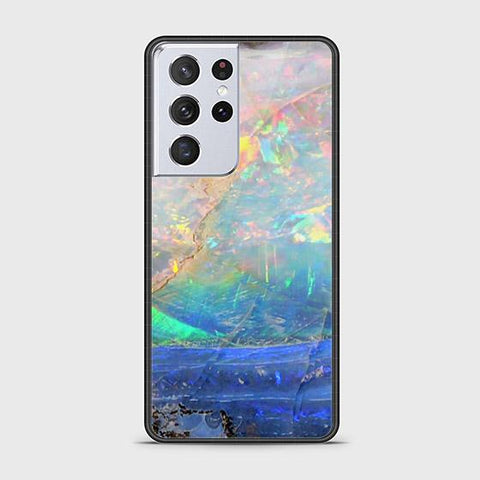 Samsung Galaxy S21 Ultra 5G Cover - Colorful Marble Series - HQ Ultra Shine Premium Infinity Glass Soft Silicon Borders Case