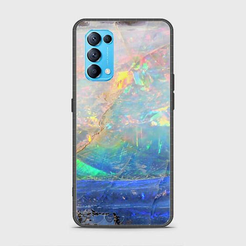 Oppo Find X3 Lite Cover - Colorful Marble Series - HQ Ultra Shine Premium Infinity Glass Soft Silicon Borders Case