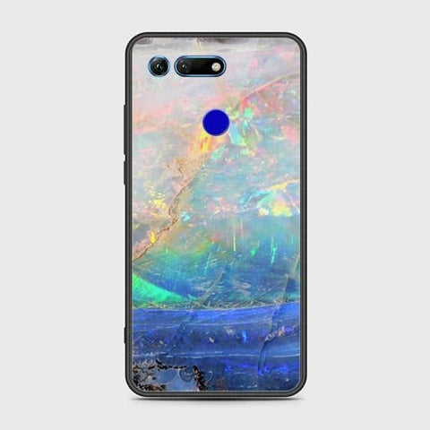 Huawei Honor View 20 Cover - Colorful Marble Series - HQ Ultra Shine Premium Infinity Glass Soft Silicon Borders Case