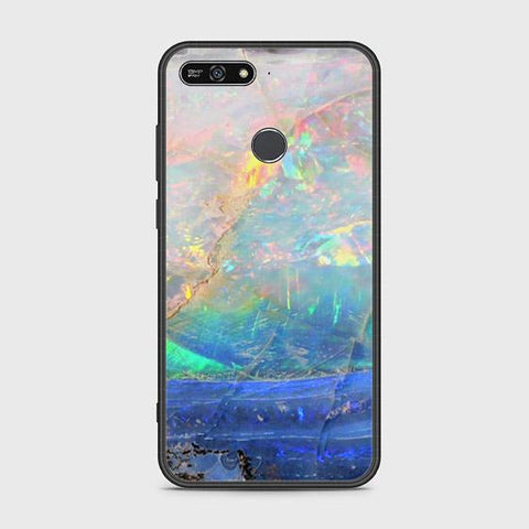 Honor 7A Cover - Colorful Marble Series - HQ Ultra Shine Premium Infinity Glass Soft Silicon Borders Case