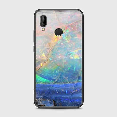 Huawei P20 Lite 2019 Cover - Colorful Marble Series - HQ Ultra Shine Premium Infinity Glass Soft Silicon Borders Case