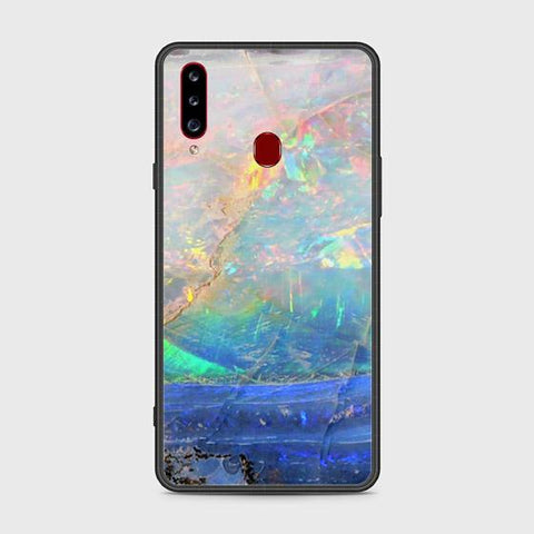 Samsung Galaxy A20s Cover - Colorful Marble Series - HQ Ultra Shine Premium Infinity Glass Soft Silicon Borders Case