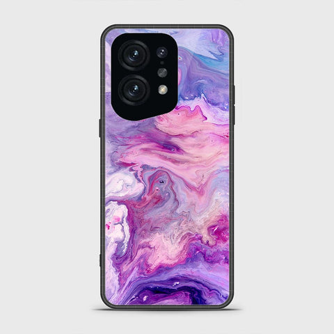 Oppo Find X5 Cover - Colorful Marble Series - HQ Ultra Shine Premium Infinity Glass Soft Silicon Borders Case
