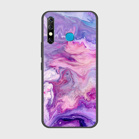 Infinix Hot 8 Cover- Colorful Marble Series - HQ Ultra Shine Premium Infinity Glass Soft Silicon Borders Case