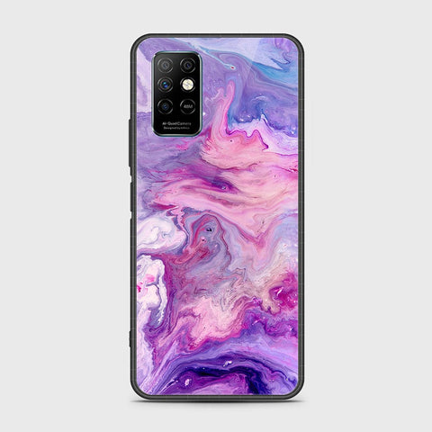 Infinix Note 8i Cover- Colorful Marble Series - HQ Ultra Shine Premium Infinity Glass Soft Silicon Borders Case