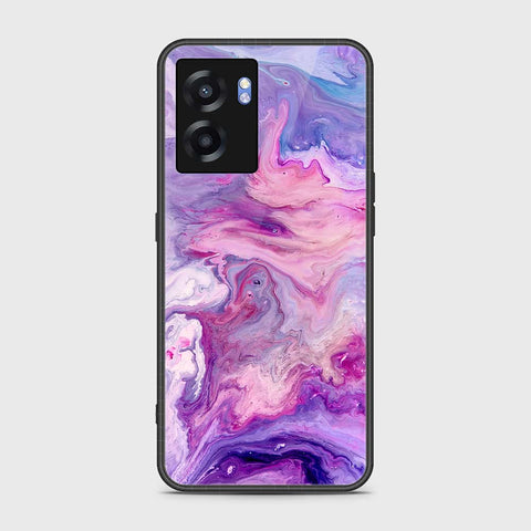 Oppo A56s Cover- Colorful Marble Series - HQ Ultra Shine Premium Infinity Glass Soft Silicon Borders Case