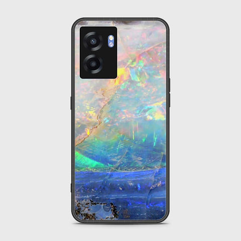 Oppo A77 5G Cover- Colorful Marble Series - HQ Ultra Shine Premium Infinity Glass Soft Silicon Borders Case