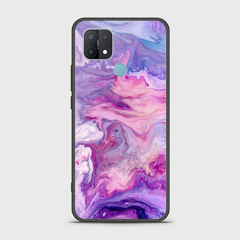 Oppo A15 Cover- Colorful Marble Series - HQ Ultra Shine Premium Infinity Glass Soft Silicon Borders Case