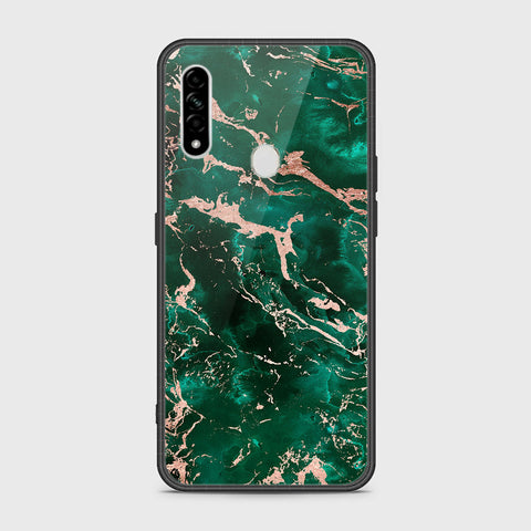 Oppo A8 Cover- Colorful Marble Series - HQ Ultra Shine Premium Infinity Glass Soft Silicon Borders Case