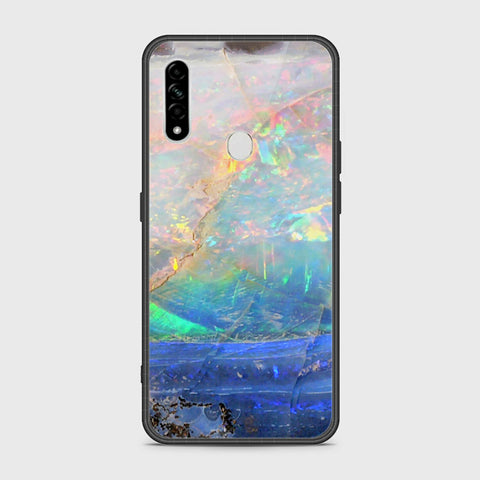 Oppo A8 Cover- Colorful Marble Series - HQ Ultra Shine Premium Infinity Glass Soft Silicon Borders Case