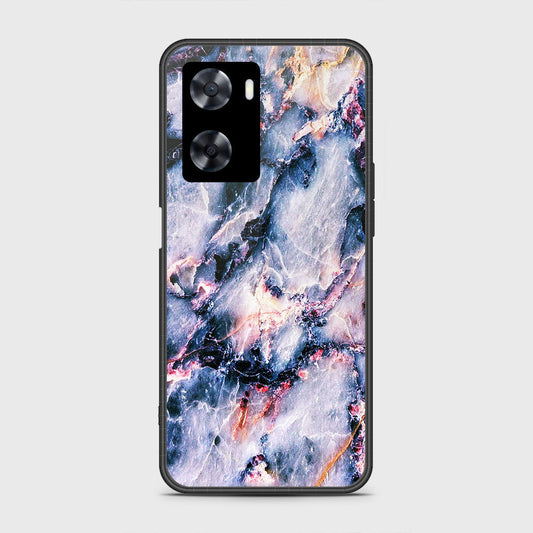 Oppo A77s Cover- Colorful Marble Series - HQ Ultra Shine Premium Infinity Glass Soft Silicon Borders Case