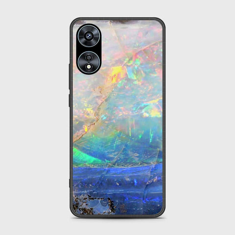 Oppo A58 4G Cover- Colorful Marble Series - HQ Ultra Shine Premium Infinity Glass Soft Silicon Borders Case