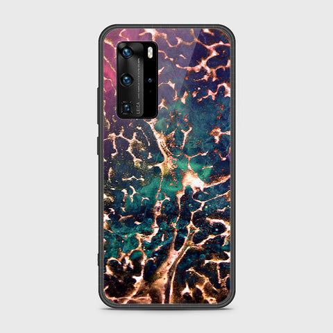 Huawei P40 Pro Cover- Colorful Marble Series - HQ Ultra Shine Premium Infinity Glass Soft Silicon Borders Case