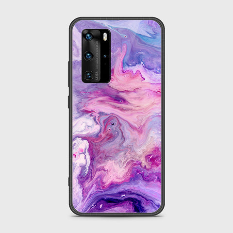 Huawei P40 Pro Cover- Colorful Marble Series - HQ Ultra Shine Premium Infinity Glass Soft Silicon Borders Case