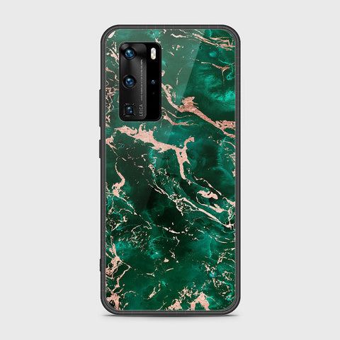 Huawei P40 Pro Cover- Colorful Marble Series - HQ Ultra Shine Premium Infinity Glass Soft Silicon Borders Case