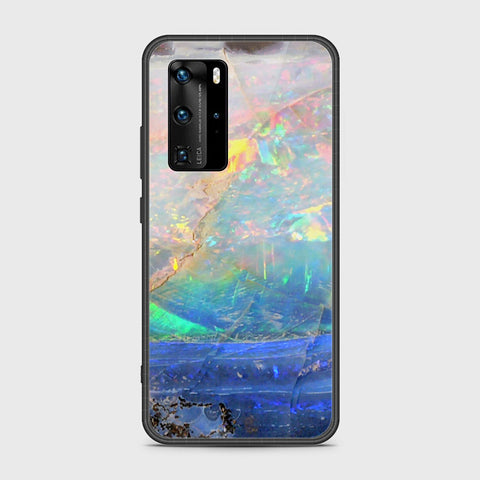 Huawei P40 Pro Cover- Colorful Marble Series - HQ Ultra Shine Premium Infinity Glass Soft Silicon Borders Case