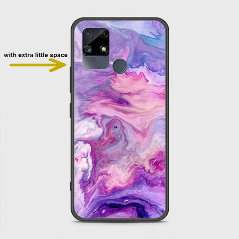 Realme C25 Cover- Colorful Marble Series - HQ Ultra Shine Premium Infinity Glass Soft Silicon Borders Case