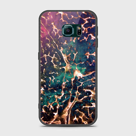Samsung Galaxy S6 Edge Cover- Colorful Marble Series - HQ Ultra Shine Premium Infinity Glass Soft Silicon Borders Case