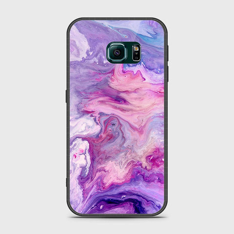 Samsung Galaxy S6 Edge Cover- Colorful Marble Series - HQ Ultra Shine Premium Infinity Glass Soft Silicon Borders Case