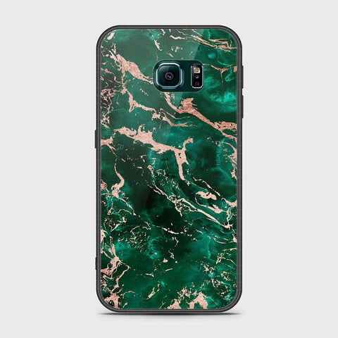 Samsung Galaxy S6 Edge Cover- Colorful Marble Series - HQ Ultra Shine Premium Infinity Glass Soft Silicon Borders Case