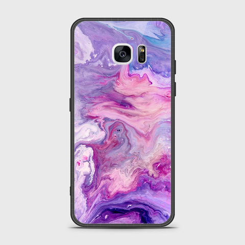 Samsung Galaxy S7 Edge Cover- Colorful Marble Series - HQ Ultra Shine Premium Infinity Glass Soft Silicon Borders Case