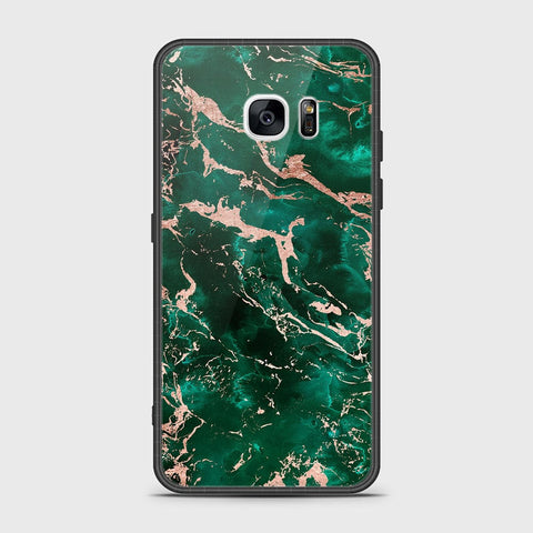 Samsung Galaxy S7 Edge Cover- Colorful Marble Series - HQ Ultra Shine Premium Infinity Glass Soft Silicon Borders Case