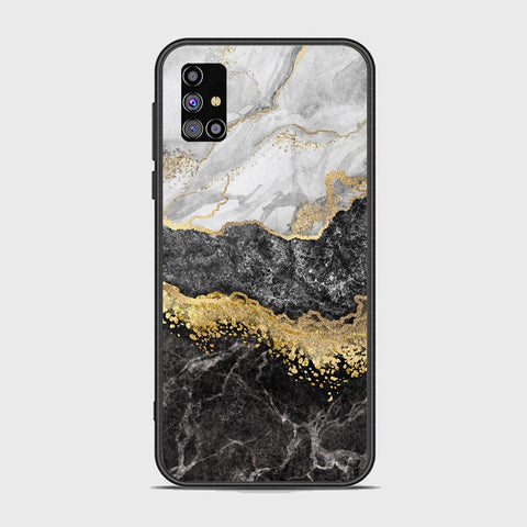 Samsung Galaxy M31s Cover - Colorful Marble Series - HQ Ultra Shine Premium Infinity Glass Soft Silicon Borders Case