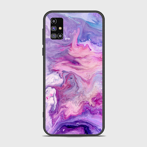 Samsung Galaxy M31s Cover - Colorful Marble Series - HQ Ultra Shine Premium Infinity Glass Soft Silicon Borders Case