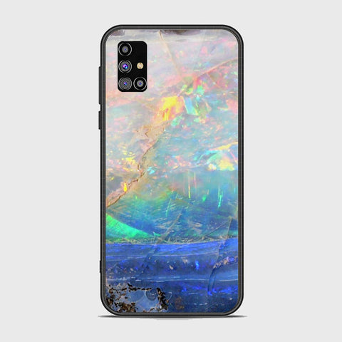 Samsung Galaxy M31s Cover - Colorful Marble Series - HQ Ultra Shine Premium Infinity Glass Soft Silicon Borders Case