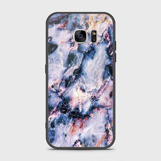 Samsung Galaxy S7 Cover- Colorful Marble Series - HQ Ultra Shine Premium Infinity Glass Soft Silicon Borders Case