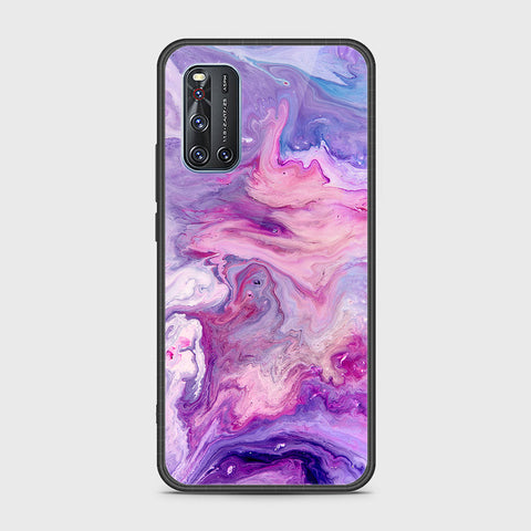Vivo V19 Cover- Colorful Marble Series - HQ Ultra Shine Premium Infinity Glass Soft Silicon Borders Case
